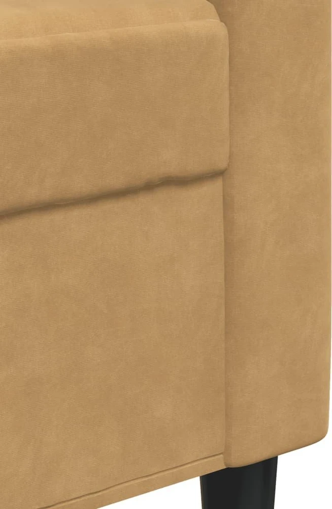 Sofa Sofos komplektas su pagalvėlėmis, 3 dalių, rudas, aksomas