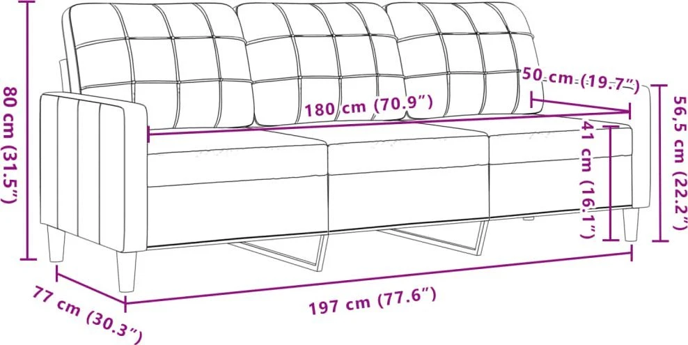 Sofa Sofos komplektas su pagalvėlėmis, 3 dalių, rudas, aksomas