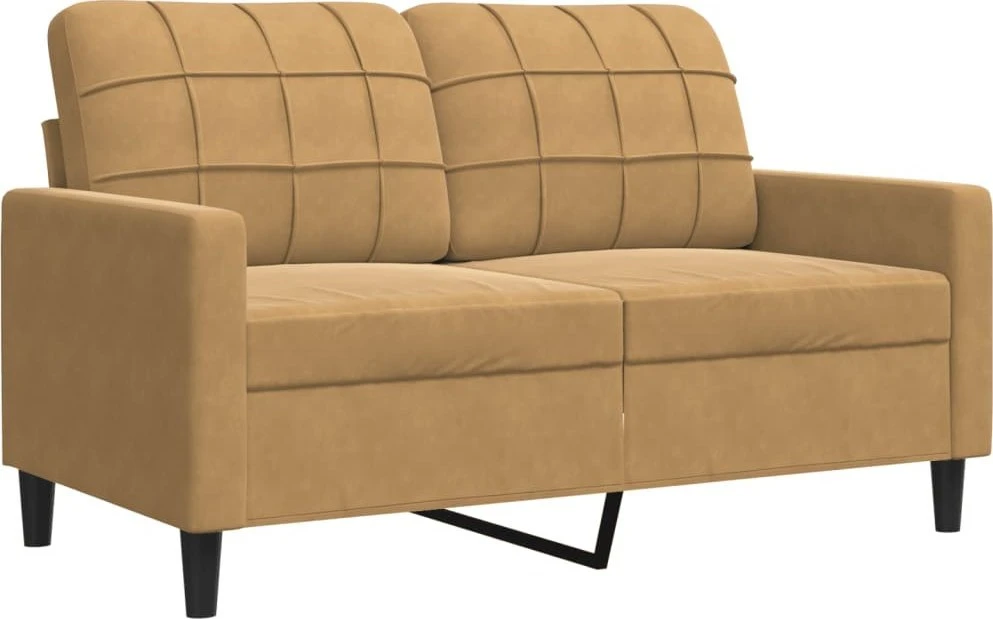 Sofa Sofos komplektas su pagalvėlėmis, 3 dalių, rudas, aksomas