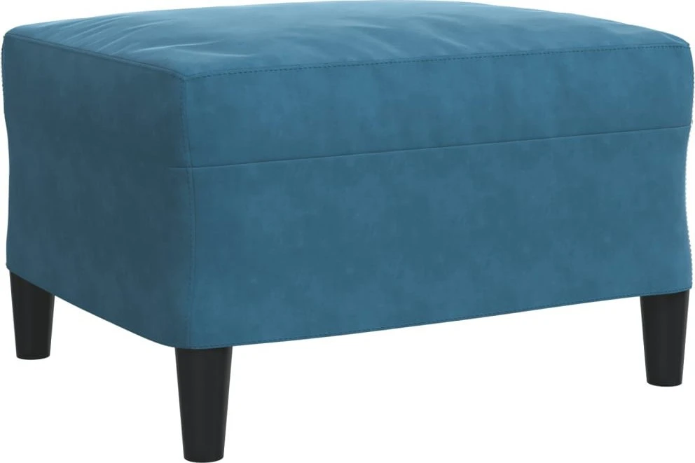 Sofa Sofos komplektas su pagalvėlėmis, 3 dalių, mėlynas, aksomas