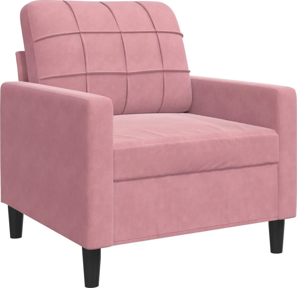 Sofa Sofos komplektas su pagalvėlėmis, 3 dalių, rožinis, aksomas