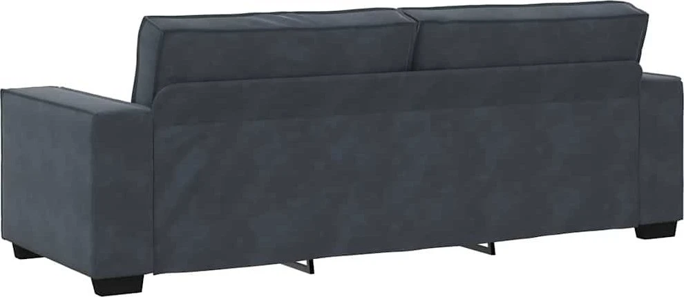 Sofa 3 dalių sofos komplektas su pagalvėlėmis, tamsiai pilkas, aksomas