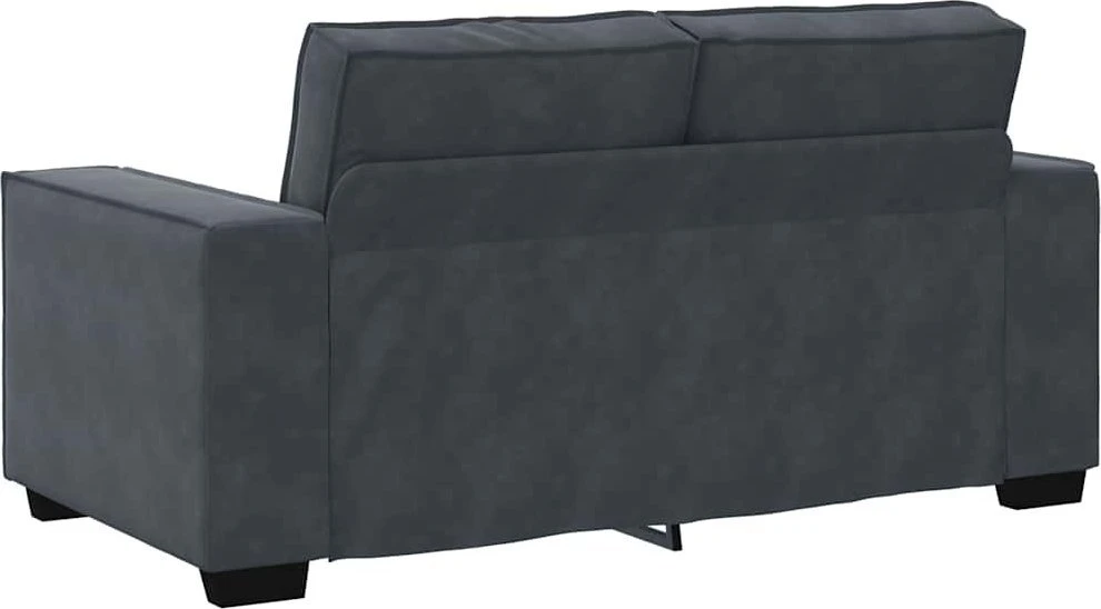 Sofa 3 dalių sofos komplektas su pagalvėlėmis, tamsiai pilkas, aksomas