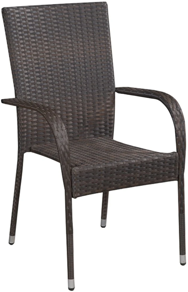 Lauko baldų komplektas Sodo valgomojo komplektas 3 vnt. Ruda