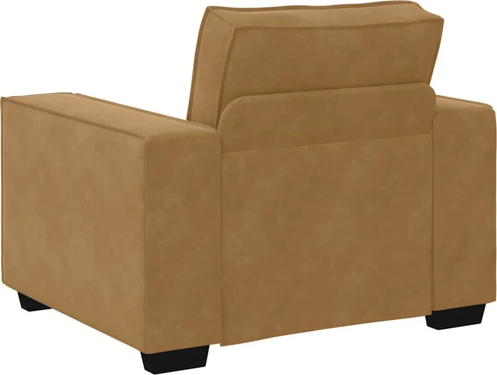 Sofa 3 dalių sofos komplektas su pagalvėlėmis, rudas aksomas