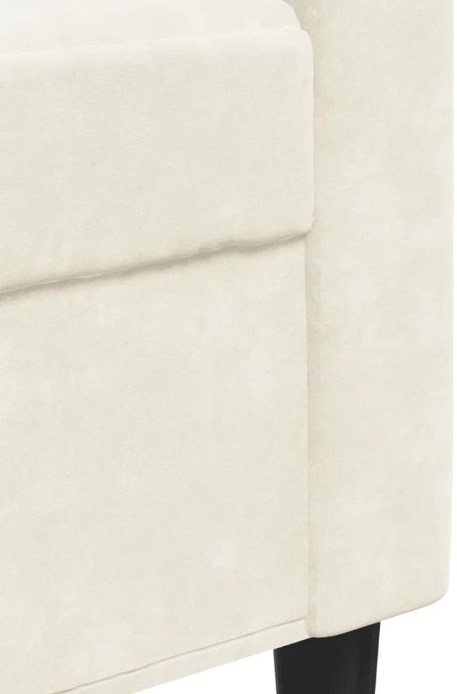 Sofa Sofos komplektas su pagalvėlėmis, 3 dalių, kreminis, aksomas