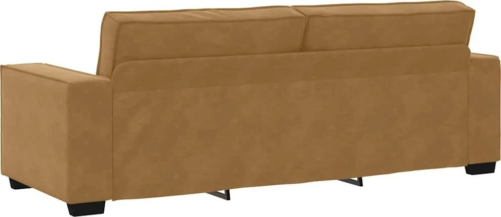 Sofa 3 dalių sofos komplektas su pagalvėlėmis, rudas aksomas