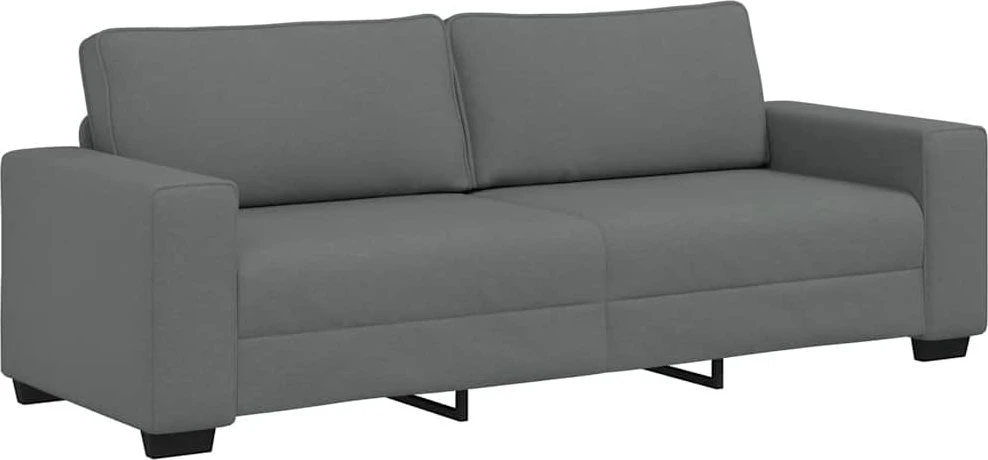 Sofa 3 dalių sofos komplektas su pagalvėlėmis, tamsiai pilkas audinys