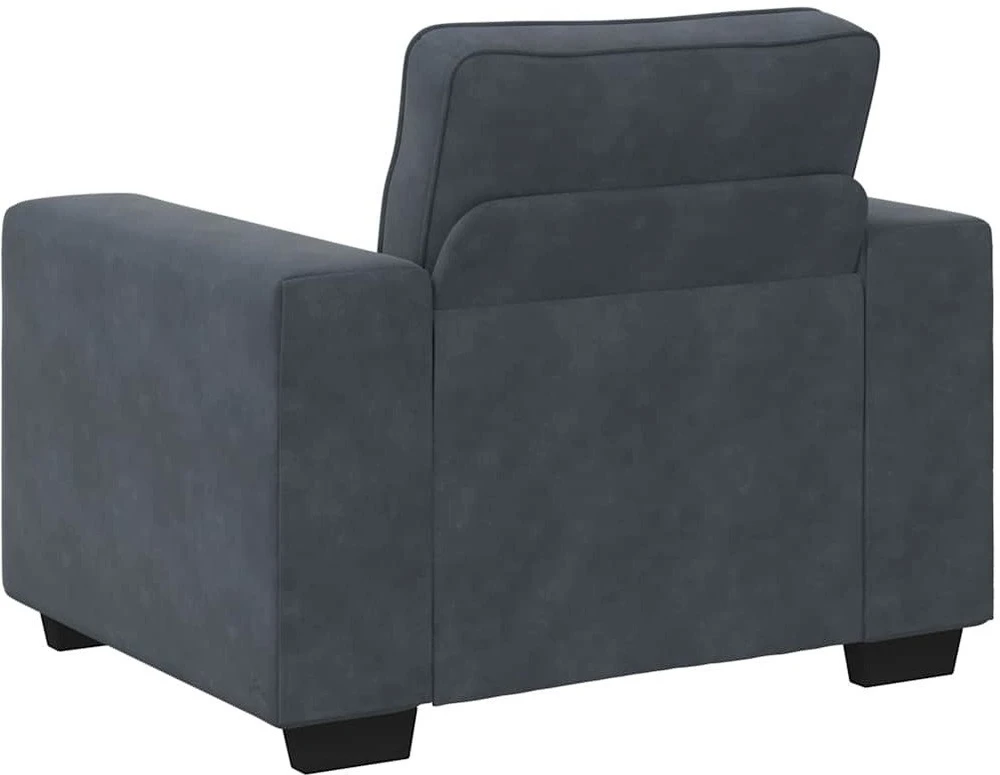 Sofa 3 dalių sofos komplektas su pagalvėlėmis, tamsiai pilkas, aksomas