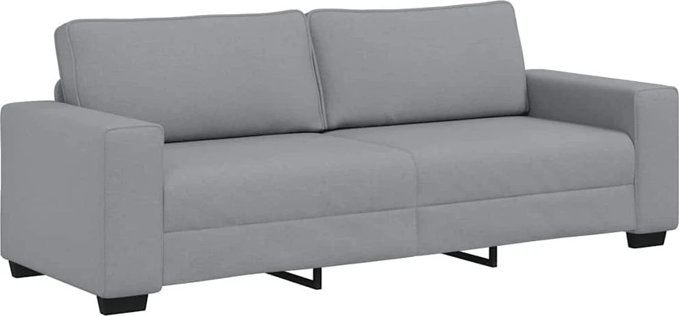 Sofa 3 dalių sofos komplektas su pagalvėlėmis, šviesiai pilkas audinys