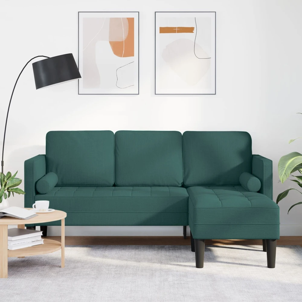 Sofa Sofos komplektas su pagalve Tamsiai žalia Poliesteris