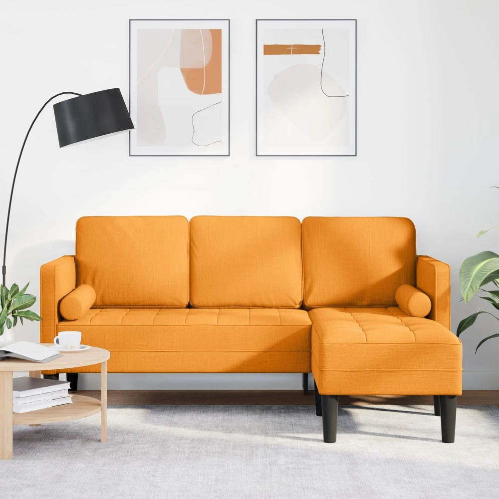 Sofa Sofos komplektas su pagalve Tamsiai geltona Poliesteris