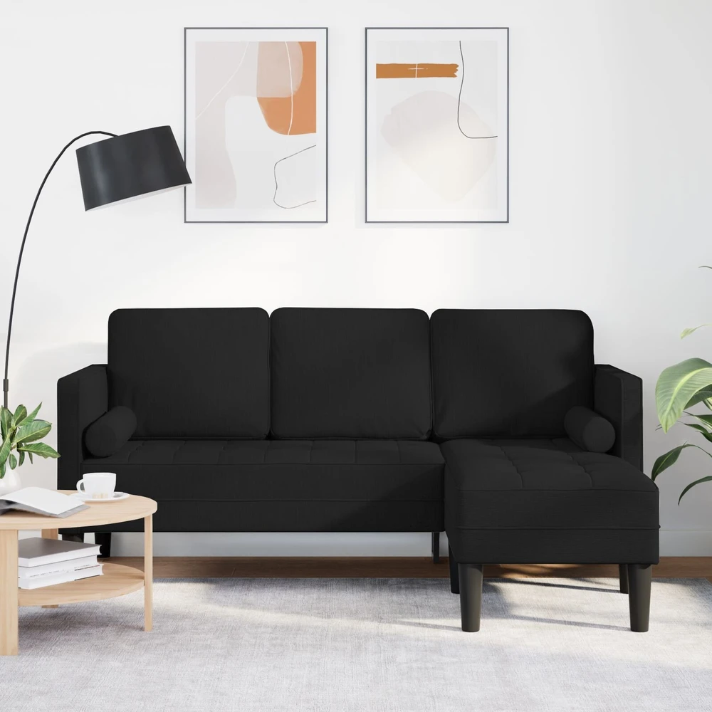 Sofa Sofos komplektas Juoda 173 x 131 x 67 cm Poliesteris