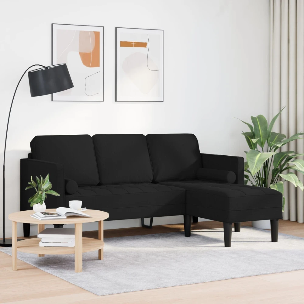 Sofa Sofos komplektas Juoda 173 x 131 x 67 cm Poliesteris