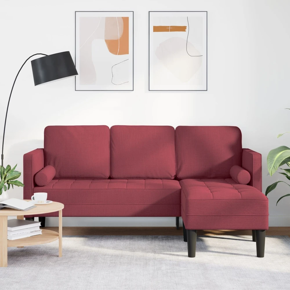 Sofa Sofos komplektas Vyno raudona 173 x 131 x 67 cm Poliesteris