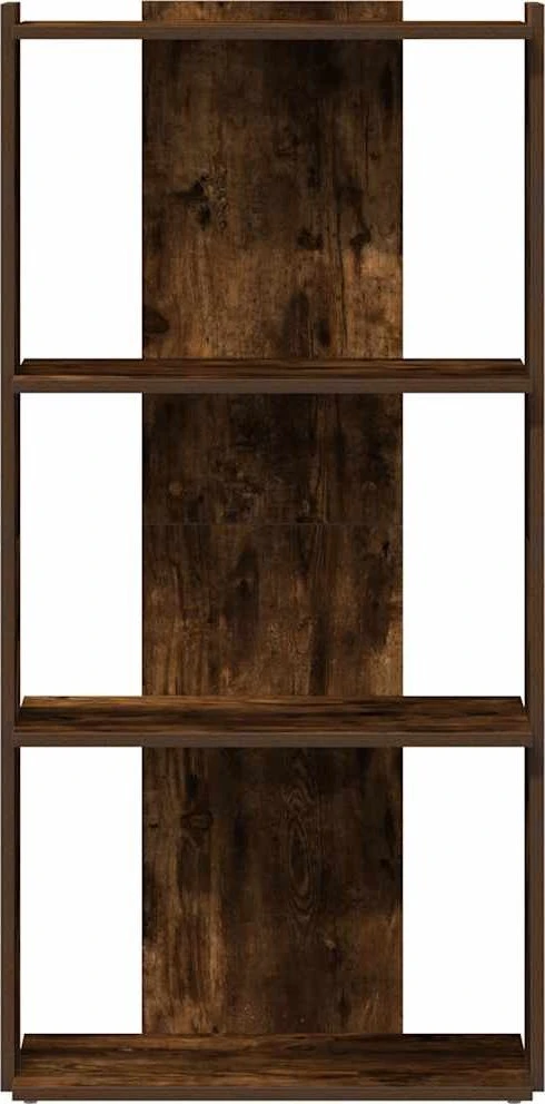 Knygų spinta, 3 aukštų, dūminio ąžuolo, 60x30x120cm, mediena