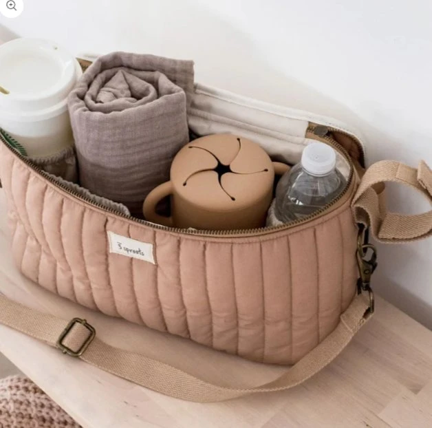 3 Sprouts 3 Sprouts Opbevaringskurv til klap- og barnevogn (Organizer), Quilt/Sennep