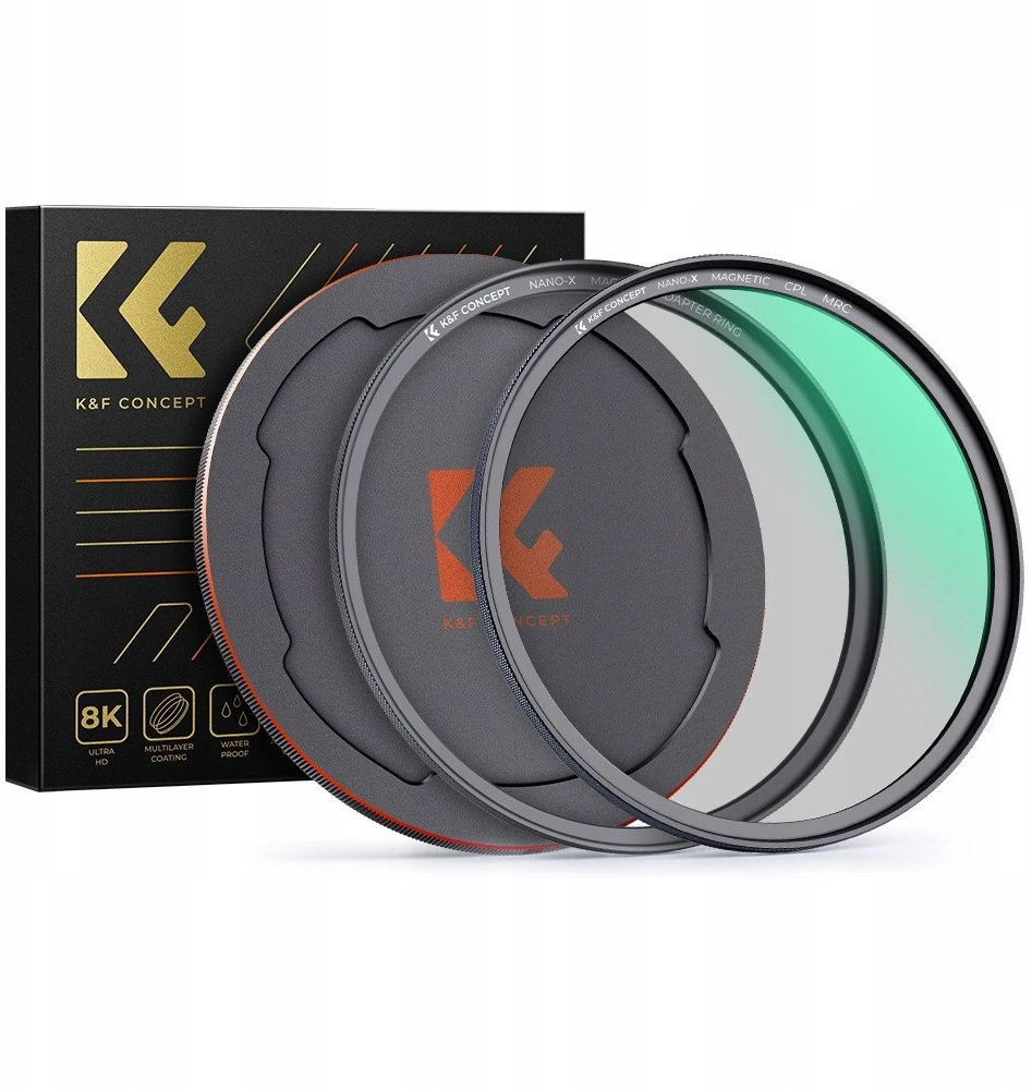 3 viename poliarizacinių filtrų rinkinys su magnetiniu žiedu, K&F dangteliu, 77 mm / SKU.1707