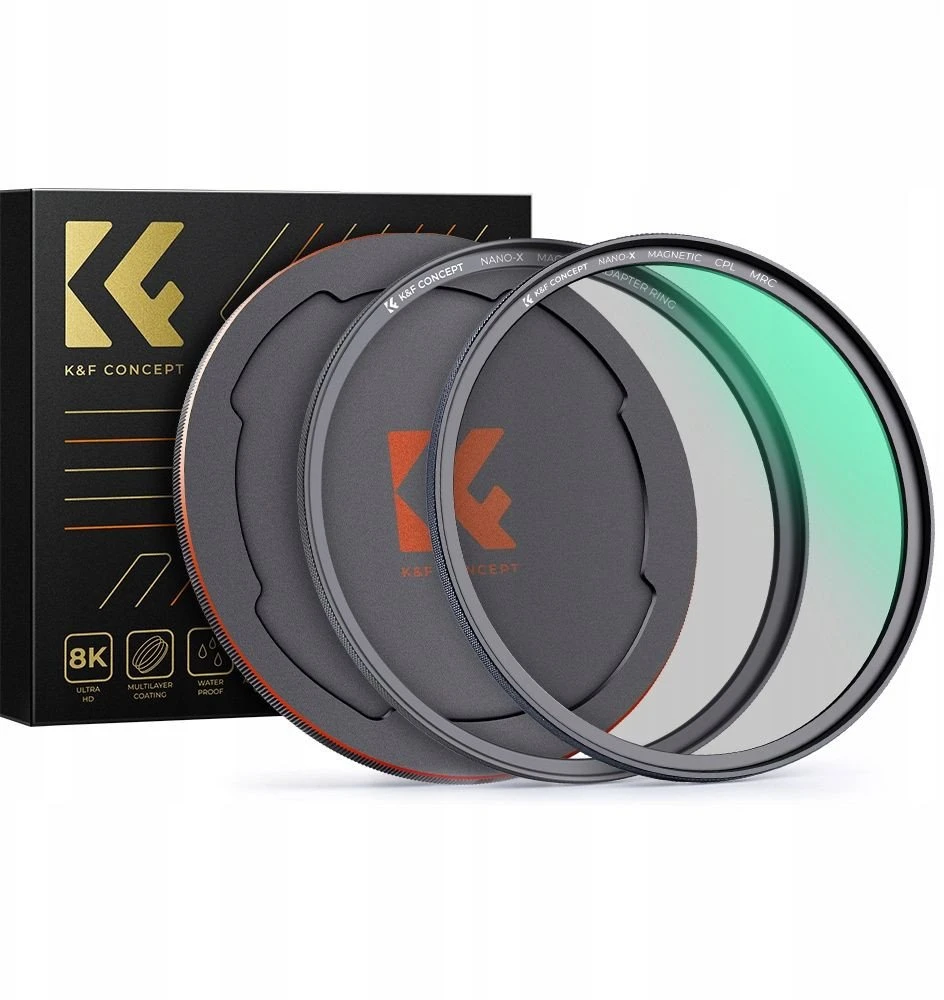 3 viename poliarizacinių filtrų rinkinys su magnetiniu žiedu, K&F dangteliu, 55 mm / SKU.1702