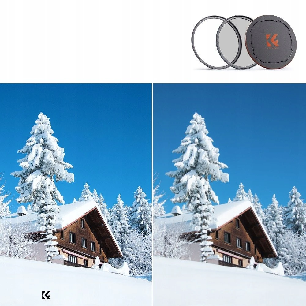 3 viename poliarizacinių filtrų rinkinys su magnetiniu žiedu, K&F dangteliu, 77 mm / SKU.1707