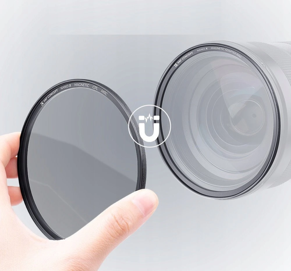 3 viename poliarizacinių filtrų rinkinys su magnetiniu žiedu, K&F dangteliu, 77 mm / SKU.1707