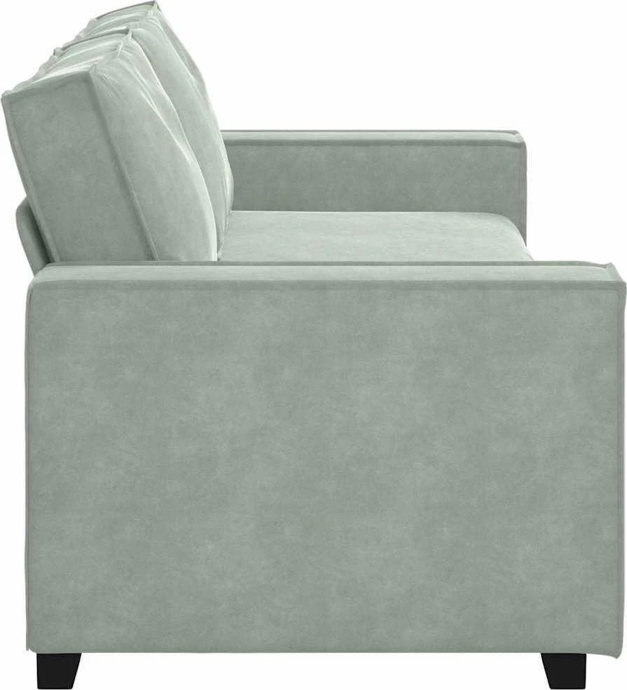 Trivietė sofa, šviesiai pilka, 220x78x84 cm, aksomas