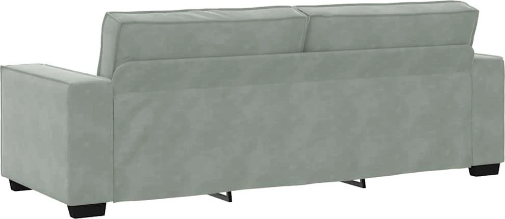 Trivietė sofa, šviesiai pilka, 220x78x84 cm, aksomas