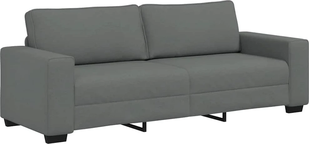 Trivietė sofa, tamsiai pilka, 220x77x82 cm, audinys