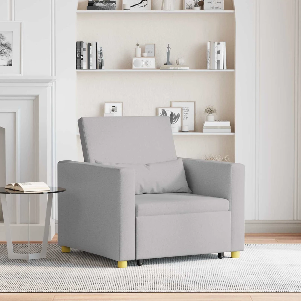 Ištraukiamas sofa-lova vienvietis su ratais Debesų pilka