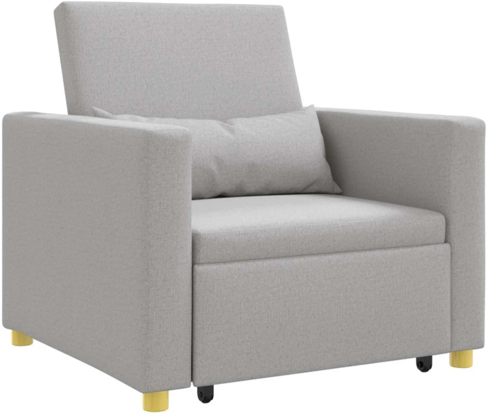 Ištraukiamas sofa-lova vienvietis su ratais Debesų pilka