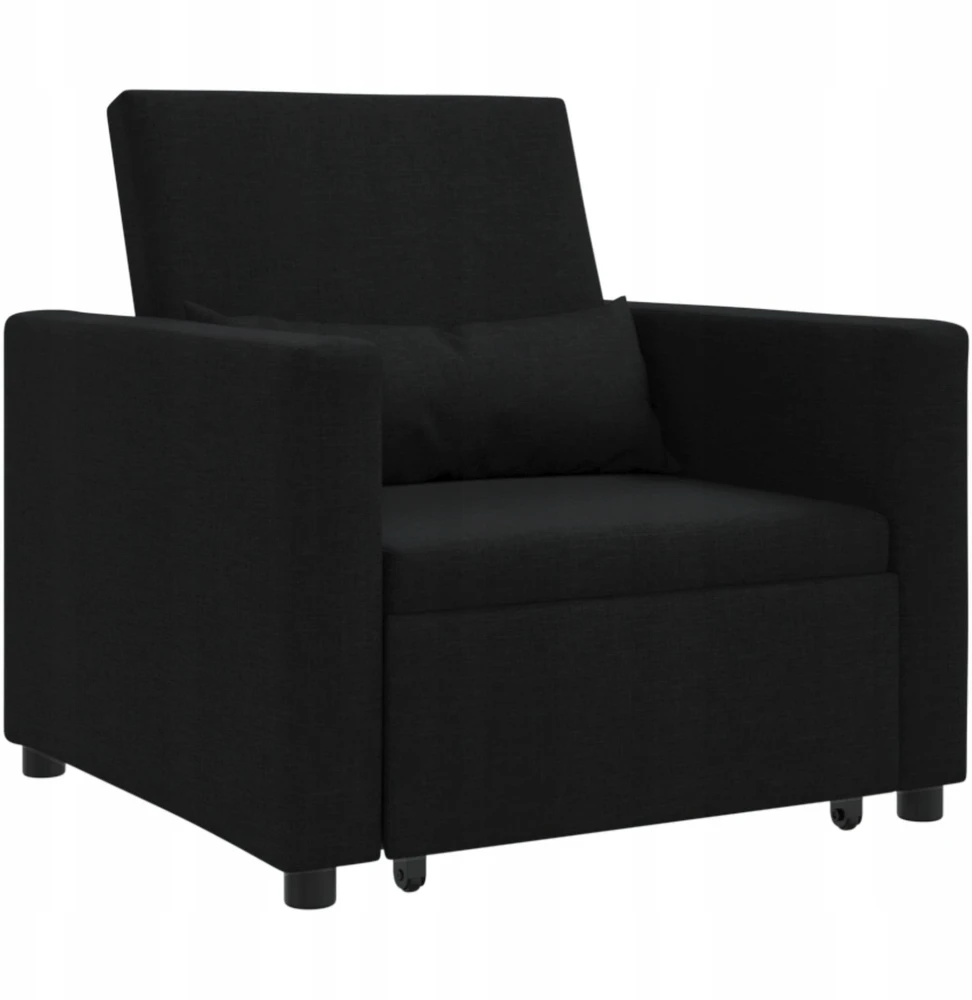 Ištraukiamas sofa-lova vienvietis Juoda 90 x 165 x 87 cm
