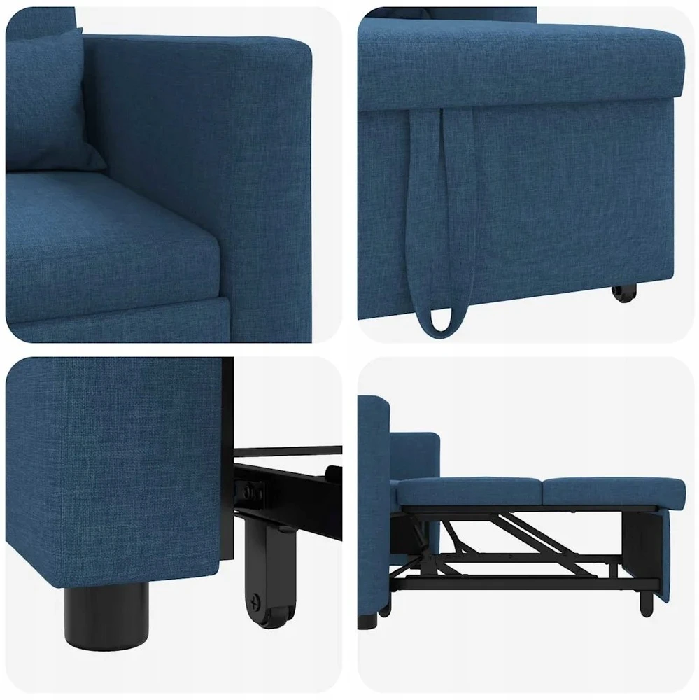 Ištraukiamas sofa-lova vienvietis Mėlyna 90 x 165 x 87 cm