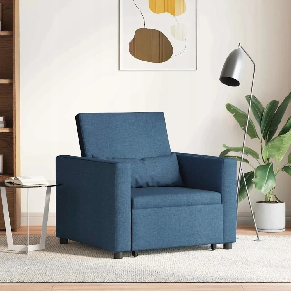 Ištraukiamas sofa-lova vienvietis Mėlyna 90 x 165 x 87 cm