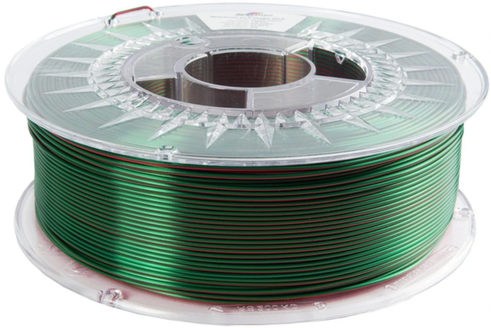 3D plastik PLA dwustronny Magic silk FOREST FLAME (žalia, raudona) 1kg Spectrum