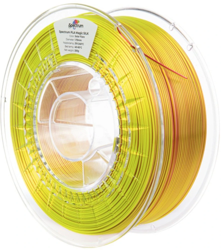 3D plastik PLA dwustronny Magic silk SOLAR FLARE (geltona, raudona) 1kg Spectrum