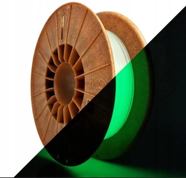 3D PET-G plastikas 1.75mm 0.5kg Rosa3D - Švyti tamsoje Žalias