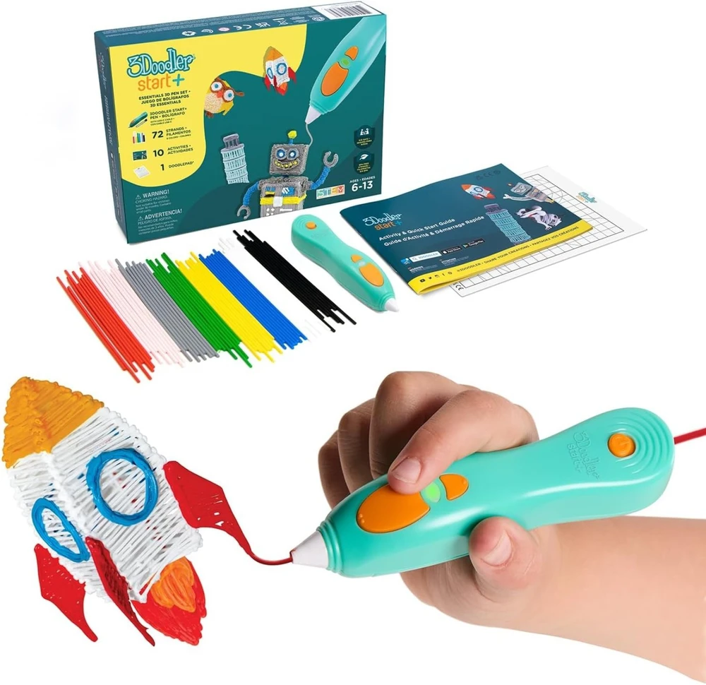 3D rašiklis 3Doodler Start+ su užpildų rinkiniu