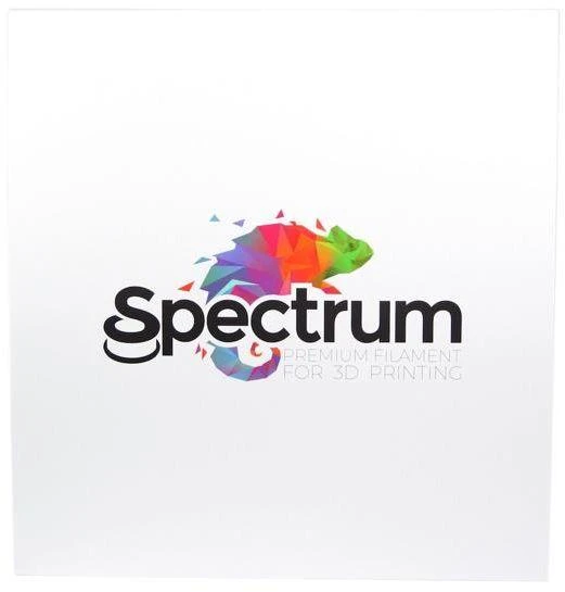 Spectrum 3D spausdinimo siūlų logotipas su chameleonų grafika
