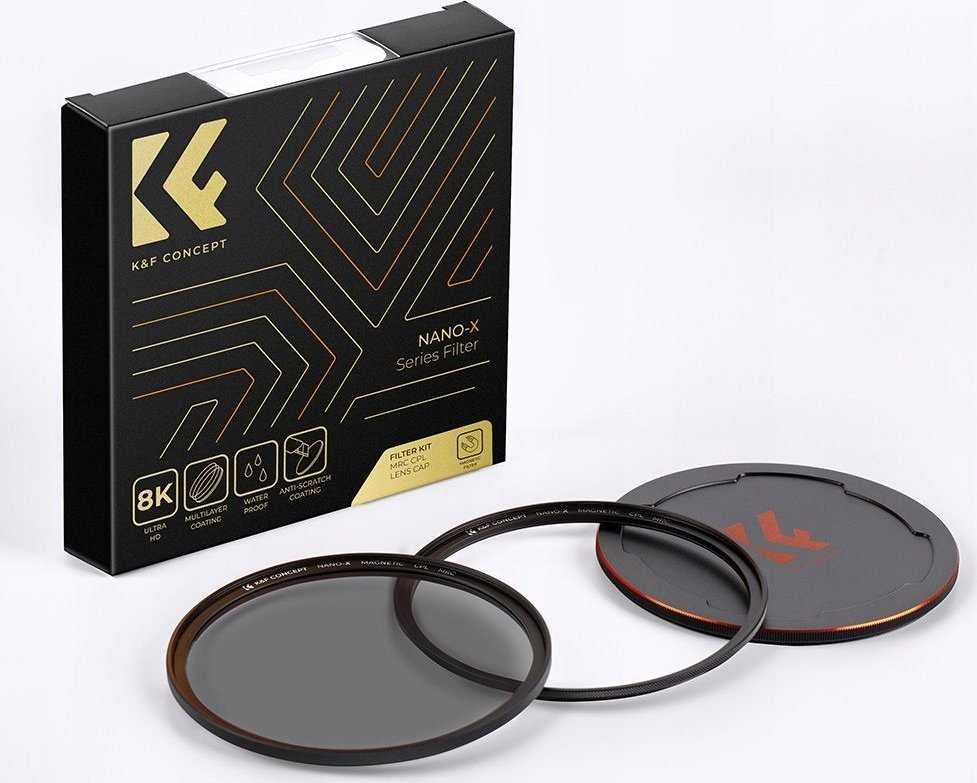 3in1 poliarizacinių filtrų rinkinys su magnetiniu žiediniu dangteliu K&f 67 mm / Sku.1705