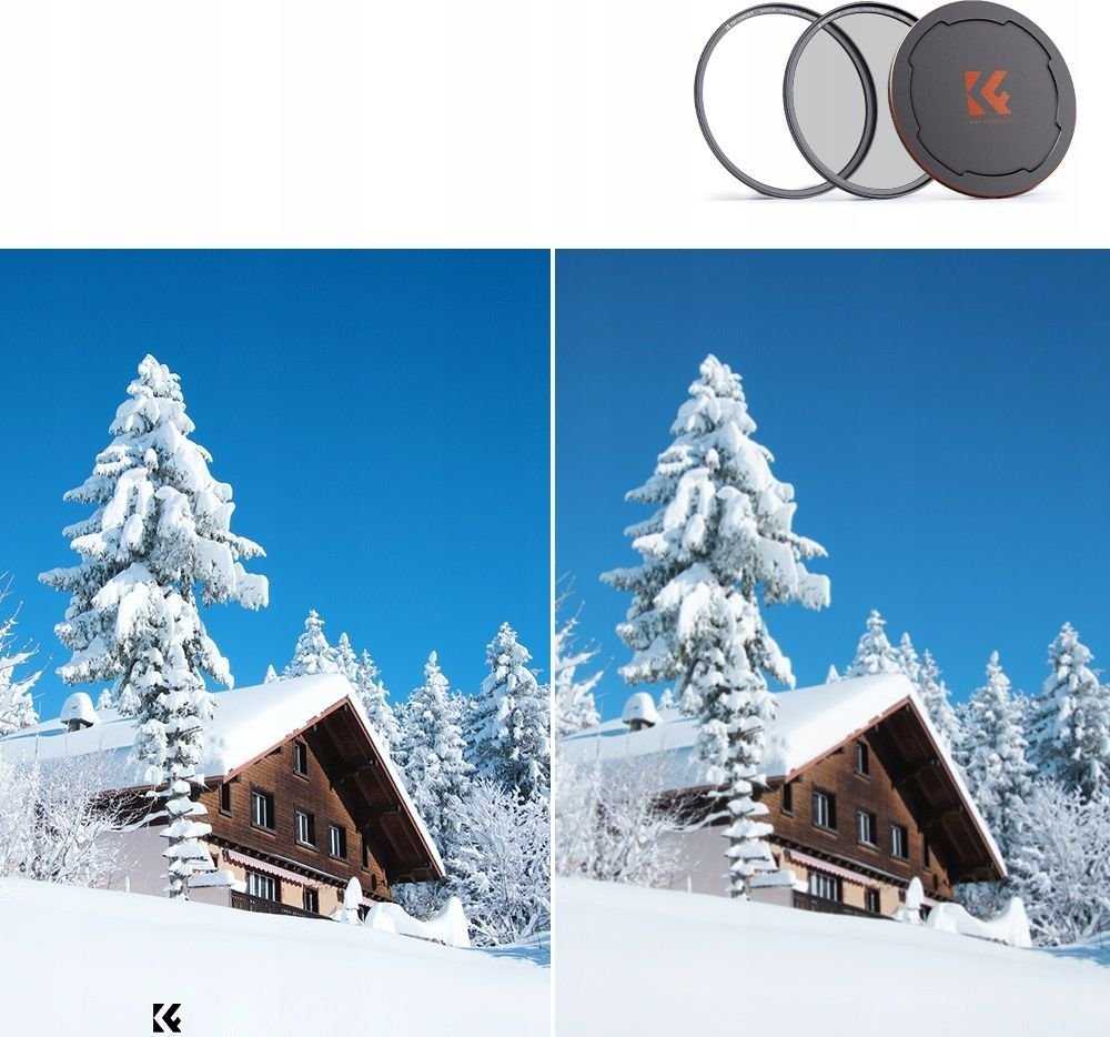 3in1 poliarizacinių filtrų rinkinys su magnetiniu žiediniu dangteliu K&f 67 mm / Sku.1705