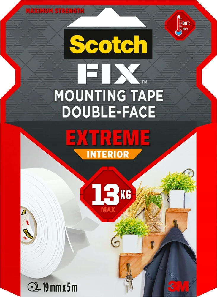 3M 3M Scotch tvirtinimo juosta Extreme dvipusė vidinė 19mm x 5m...