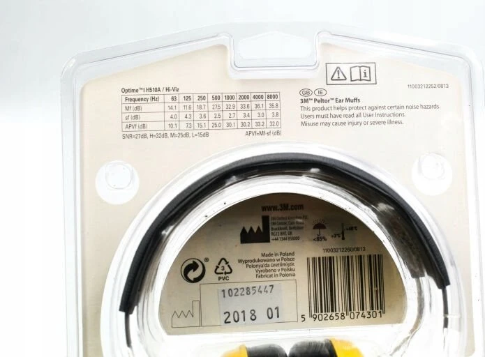 Apsauginės ausinės 3M H510A, geltonos
