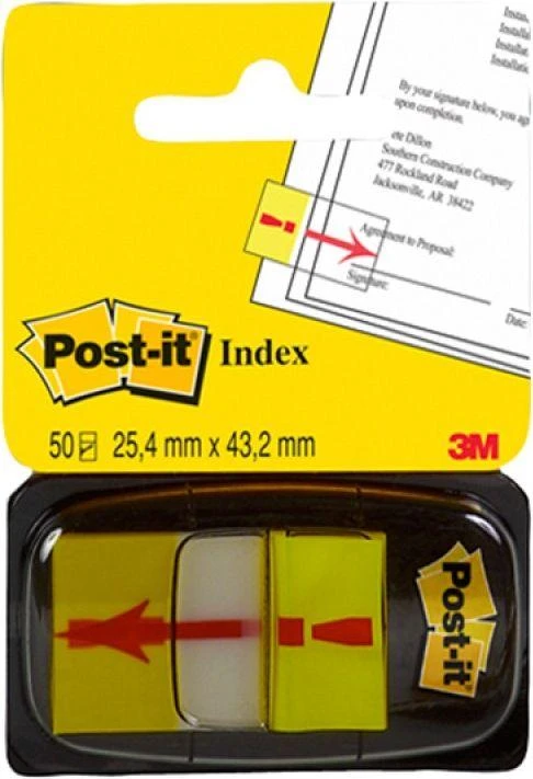 3M Lipnūs žymekliai POST-IT Šauktukas, 25,4 x 43,2 mm, 50 lapelių