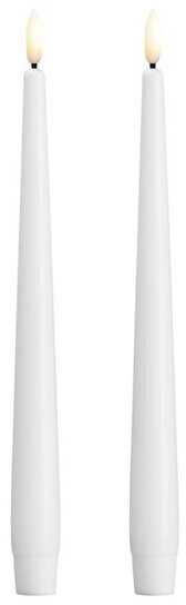 3M Moods & More MM LED taper candle, Silk, Slim, Classic baltas, 2-pack, 23x250 mm