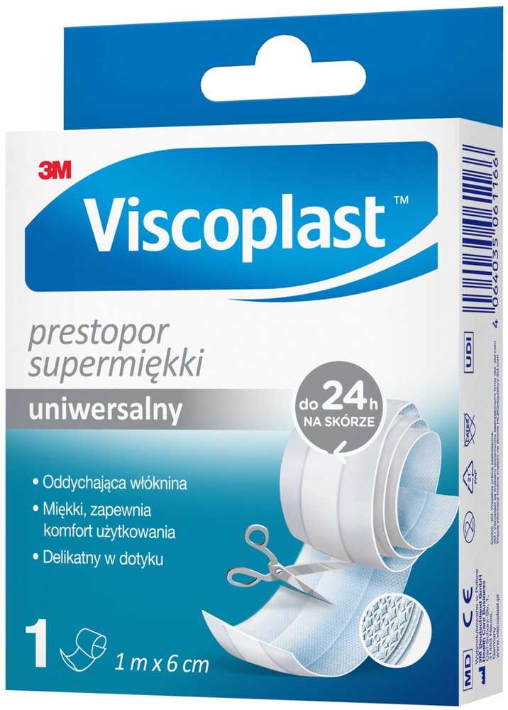 3M Viscoplast Prestopor, Supermiękki Plaster do cięcia 1 m x 6 cm, 1 sztuka