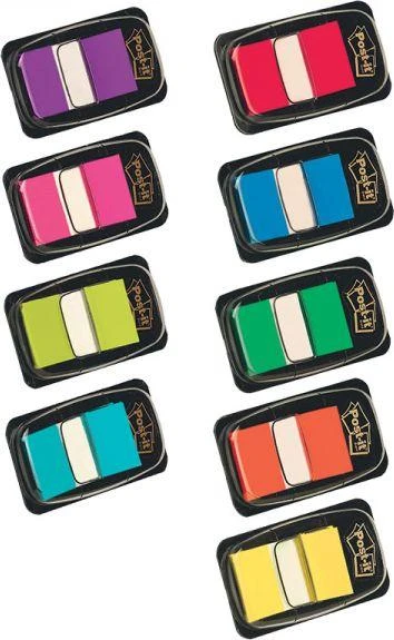 3M Lipnūs žymekliai POST-IT, 25,4 x 43,2 mm, 50 lapelių, mėlyna