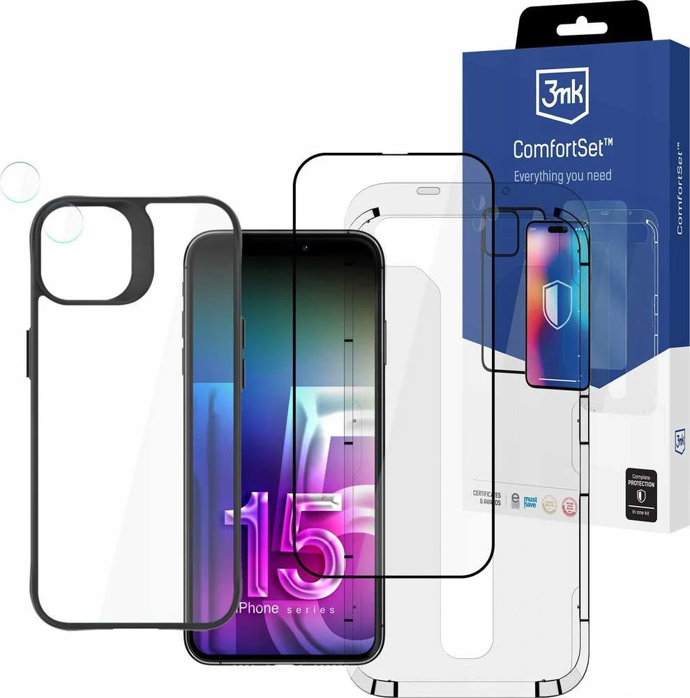 Apple iPhone 15 – 3mk komforto rinkinys 4 viename