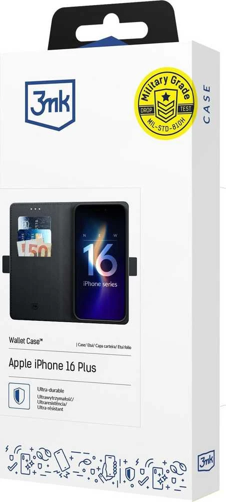 3mk Wallet Apple iPhone 16 Plus - dėklas telefonui juodos spalvos