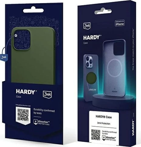 3MK Hardy Apple iPhone 15 Plus / 14 Plus 6.7" dėklas telefonui žalios spalvos MagSafe
