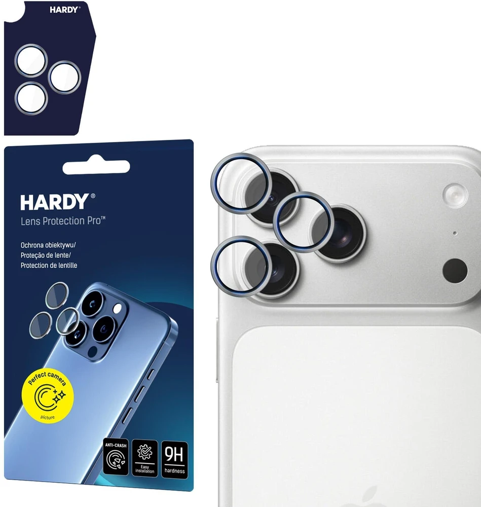 3Mk apsauga 3mk HARDY objektyvo apsaugos Pro objektyvo stiklas iPhone 17 Pro / 17 Pro Max - pilka